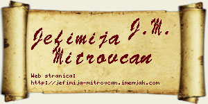 Jefimija Mitrovčan vizit kartica